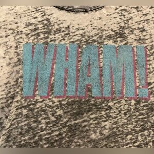 distressed wham! tshirt